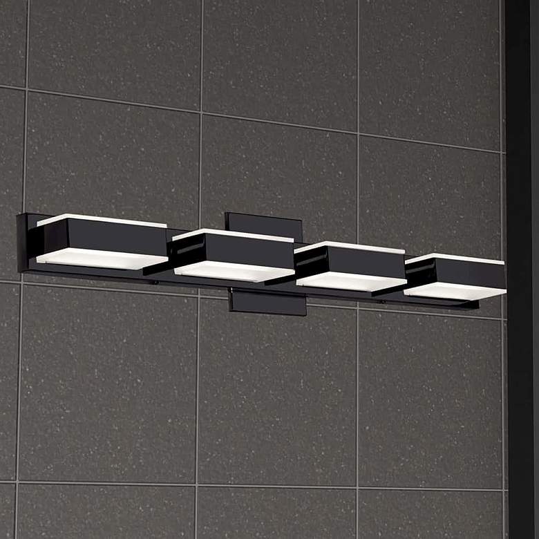 Image 3 Viola 27 inch Wide Painted Black 4-Light LED Bath Light more views