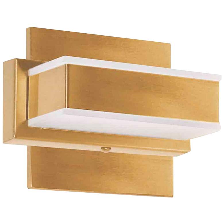 Image 2 Viola 4 3/4" High Electroplated Aged Brass LED Wall Sconce