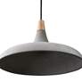 Viola-May 16" Wide Gray and Textured Black Modern Pendant Light