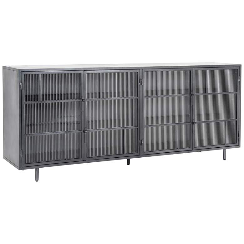 Image 1 Violet 80 inch Wide 4-Door Iron and Glass Sideboard