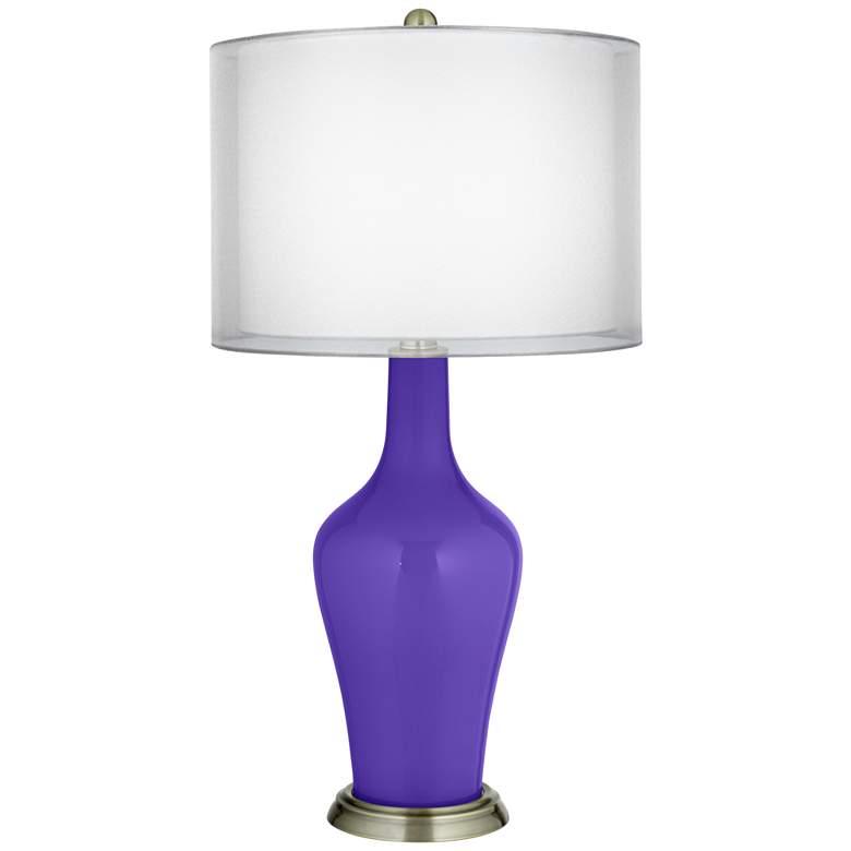 Image 1 Violet Double Sheer Silver Shade Anya Table Lamp