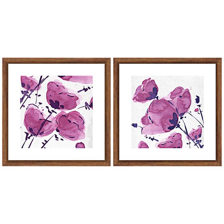 Image 1 Violet Florals 18 inchW 2-Piece Framed Giclee Wall Art Set