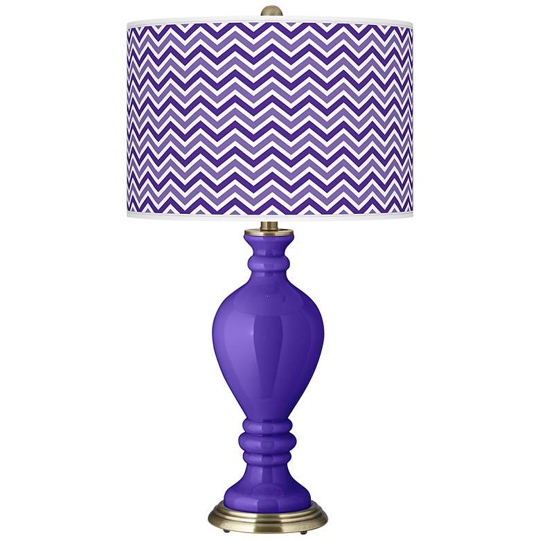 Image 1 Violet Narrow Zig Zag Civitia Table Lamp