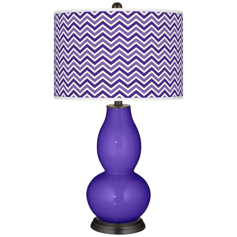 Image 1 Violet Narrow Zig Zag Double Gourd Table Lamp