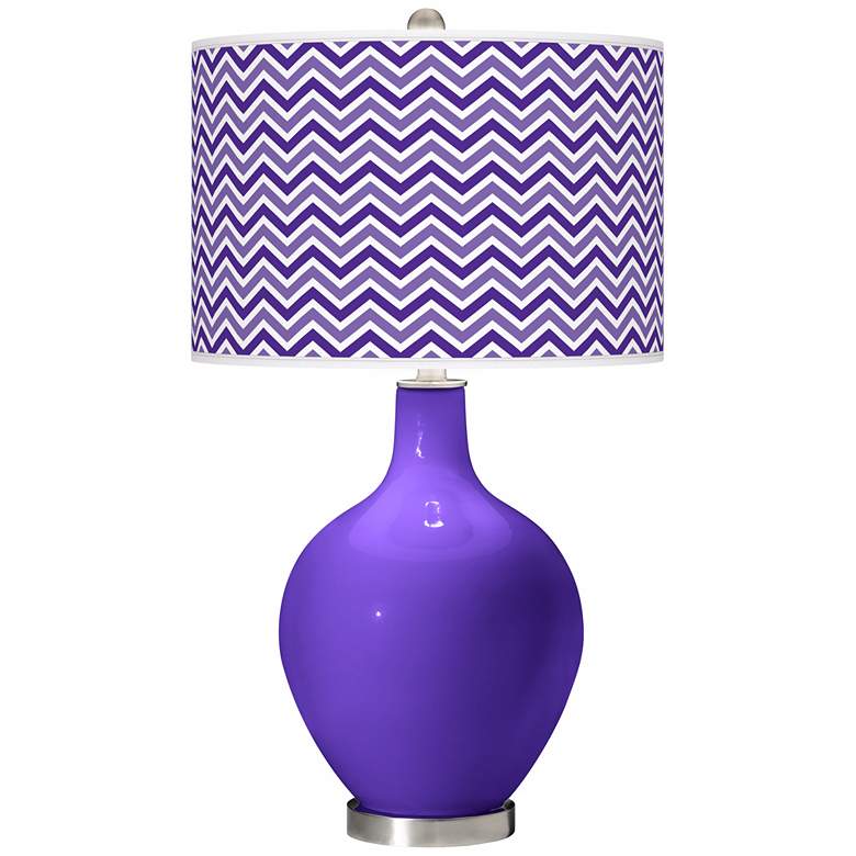 Image 1 Violet Narrow Zig Zag Ovo Table Lamp