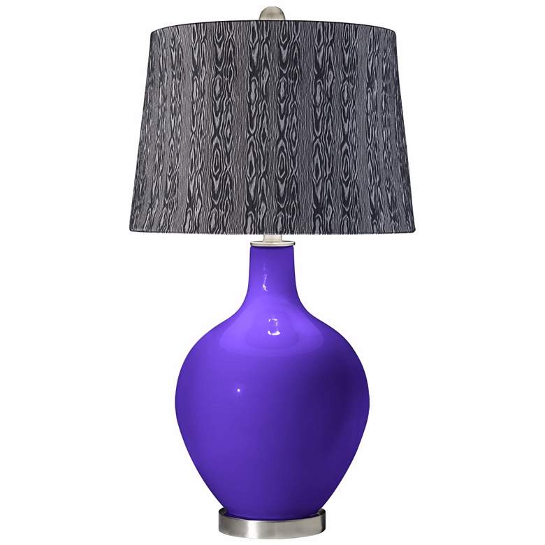 Image 1 Violet Wood Print Shade Ovo Table Lamp