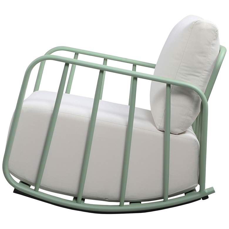 Image 4 Violette Mint Green Outdoor Rocking Chair more views