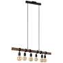 2_Violon 39 1/4"W Black and Brown 6-Light Island Pendant Light