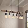 1_Violon 39 1/4"W Black and Brown 6-Light Island Pendant Light