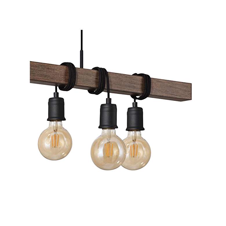 Image 3 Violon 39 1/4"W Black and Brown 6-Light Island Pendant Light more views
