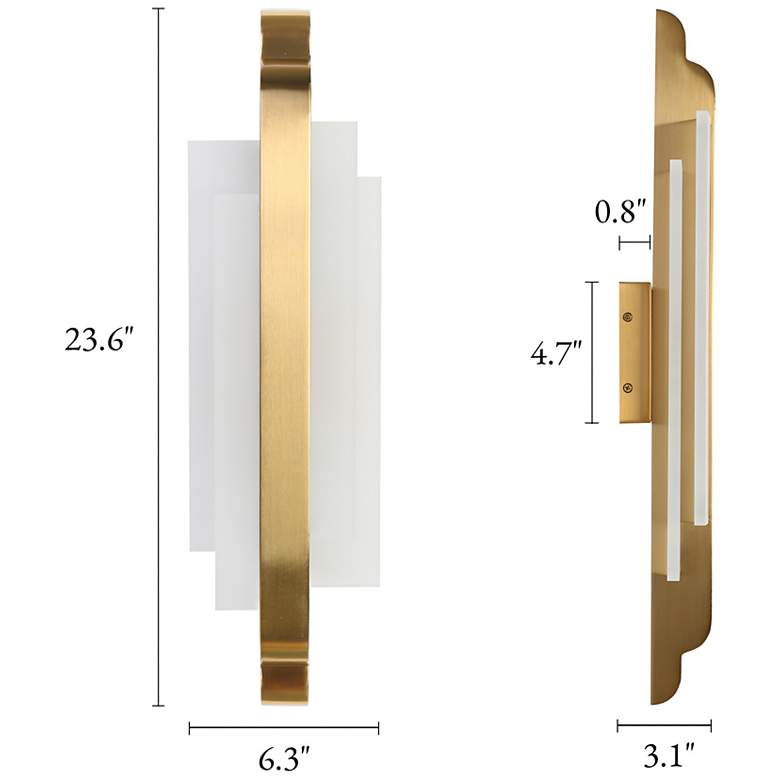 Image 2 Viora 6.3" Wide Gold 1-Light LED Wall Sconce more views