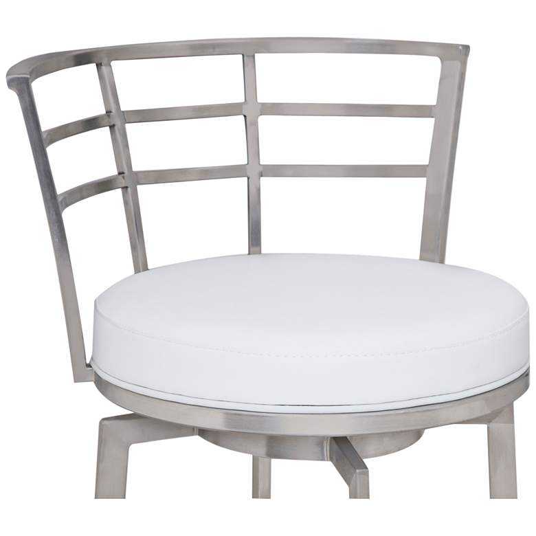 Image 2 Viper 26" White Faux Leather Swivel Counter Stool more views