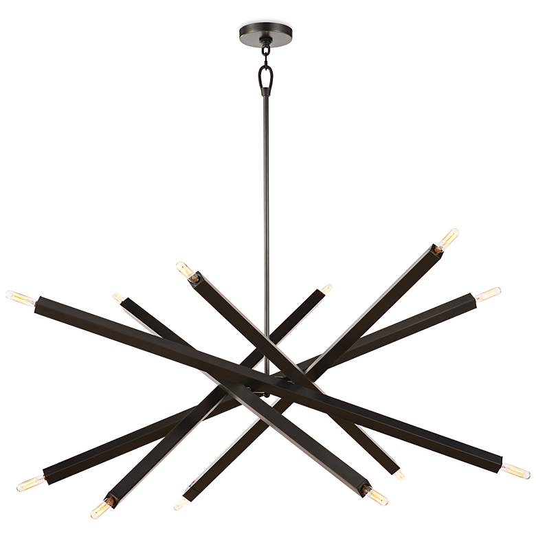 Image 1 Viper 40" Wide Oil-Rubbed Bronze 12-Light Chandelier