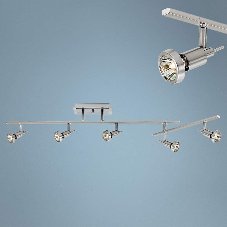 Image 1 Viper 51 1/2" Wide 5-Light Brushed Steel LED Track Fixture
