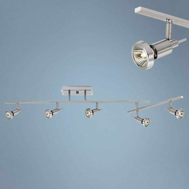 Image 1 Viper 51 1/2 inch Wide 5-Light Brushed Steel LED Track Fixture