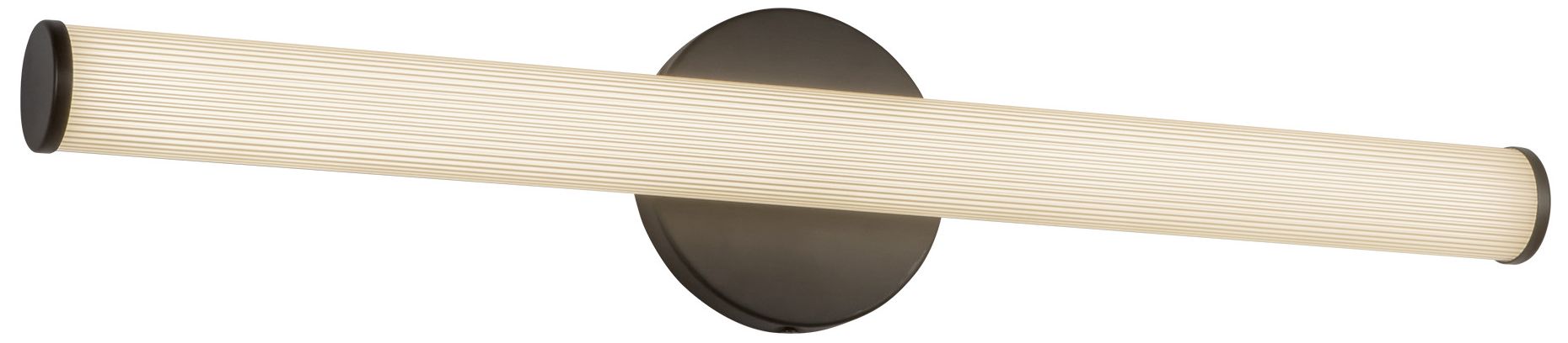 Image 5 Vire 24-in Black dimmable LED Wall/Vanity Light with Ribbed Opal Diffuser more views