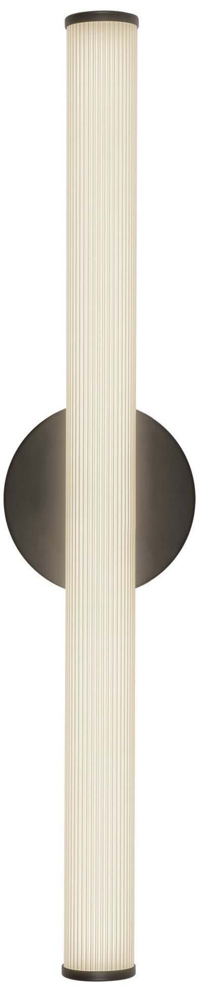 Image 6 Vire 24-in Black dimmable LED Wall/Vanity Light with Ribbed Opal Diffuser more views