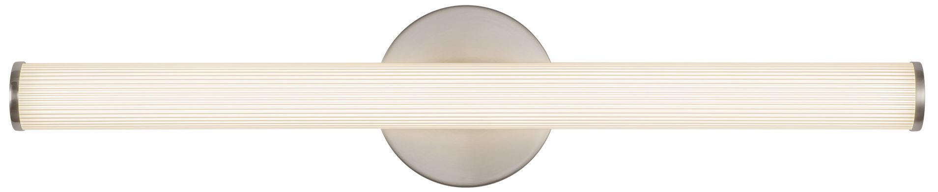 Vire 24-in Brushed Nickel LED Wall/Vanity Light with Ribbed Opal Diffuser