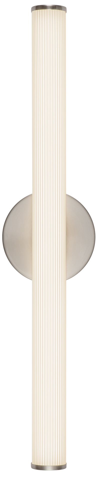Image 6 Vire 24-in Brushed Nickel LED Wall/Vanity Light with Ribbed Opal Diffuser more views