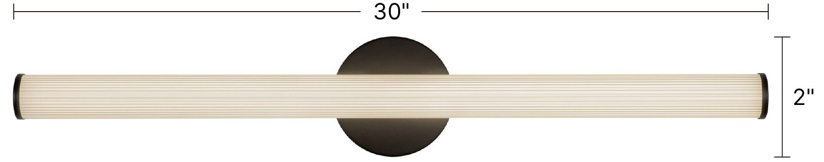Vire 30-in Black dimmable LED Wall/Vanity Light with Ribbed Opal Diffuser