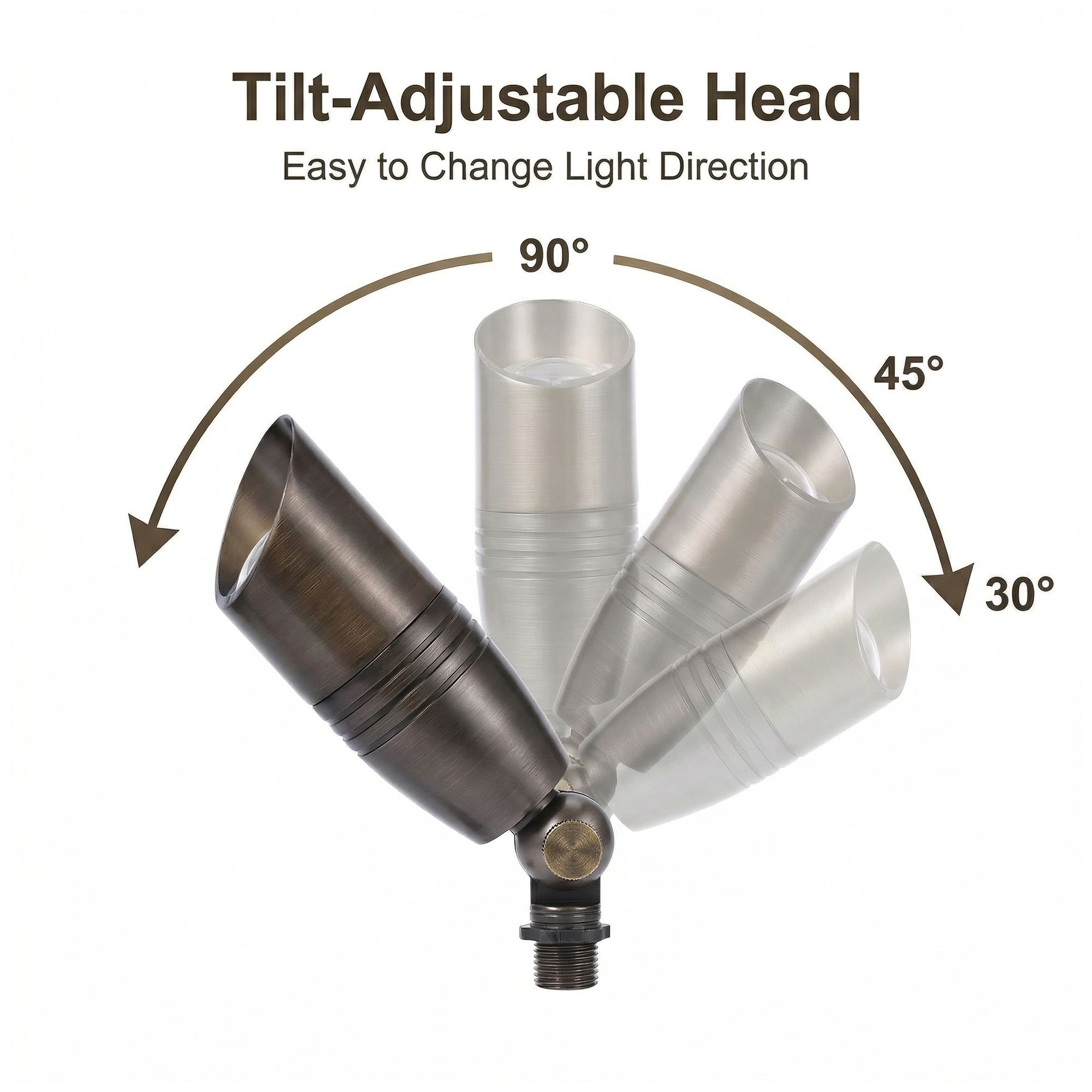 Virex Bronze Cast Brass Landscape Spotlight with Adjustable Head