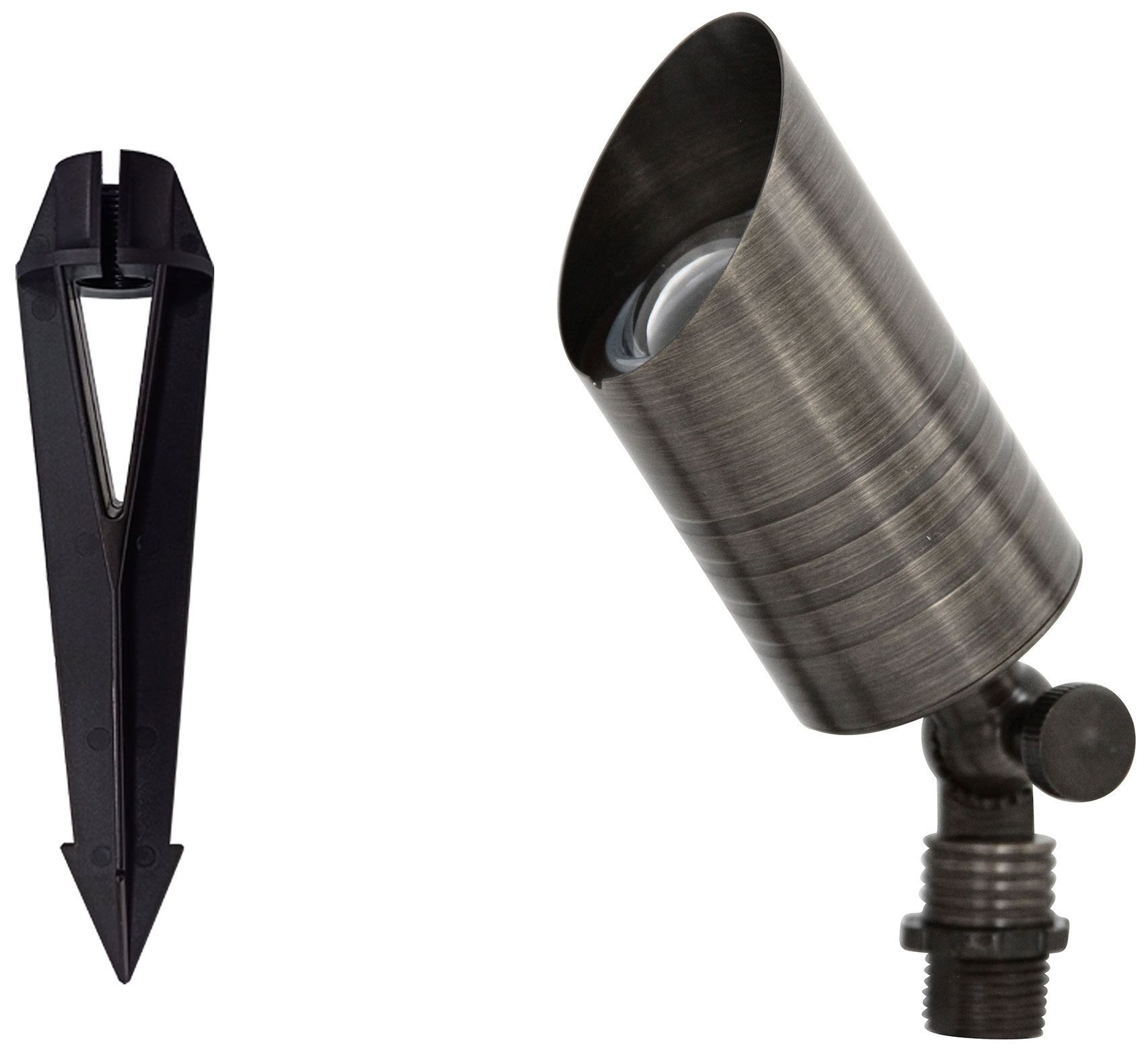 Thumbnail3 of Virex Bronze Cast Brass MR16 Outdoor Landscape Spotlight with Ground Stake more views