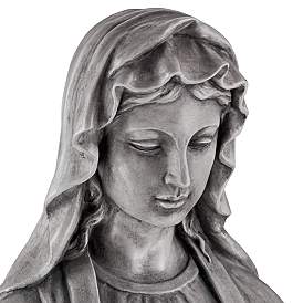 Image3 of Virgin Mary Gray Stone 29" High Outdoor Statue more views