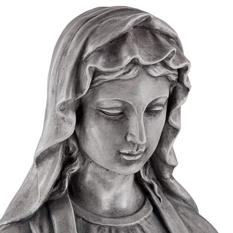 Image 3 Virgin Mary Gray Stone 29" High Outdoor Statue more views