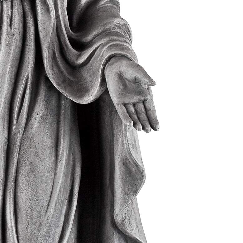 Image 4 Virgin Mary Gray Stone 29" High Outdoor Statue more views