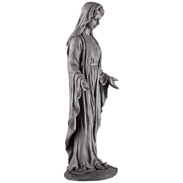 Image 7 Virgin Mary Gray Stone 29" High Outdoor Statue more views