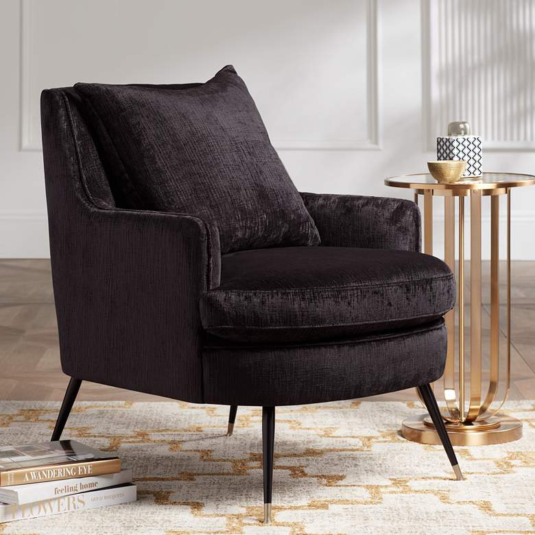 Image 1 Virginia Corduroy Charcoal Accent Chair