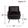 Virginia Corduroy Charcoal Accent Chair