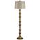 Virginia Gold and Cream Column Rustic Luxe Floor Lamp