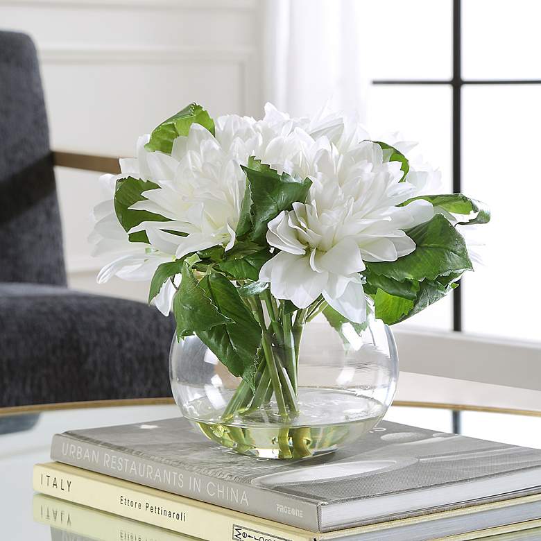 Image 1 Virtue Dahlia 10" high x 12" wide Faux Flower