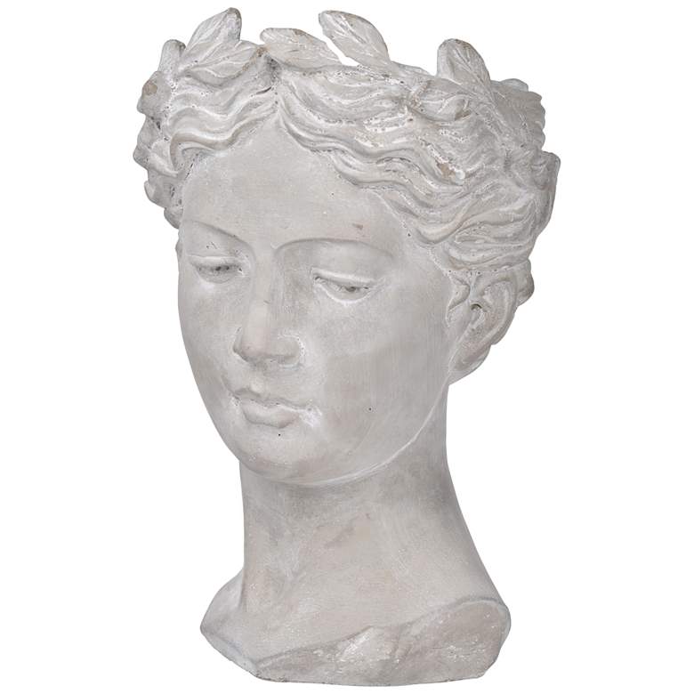 Image 1 Visage Whitewash 10 1/2" High Bust Decorative Vase