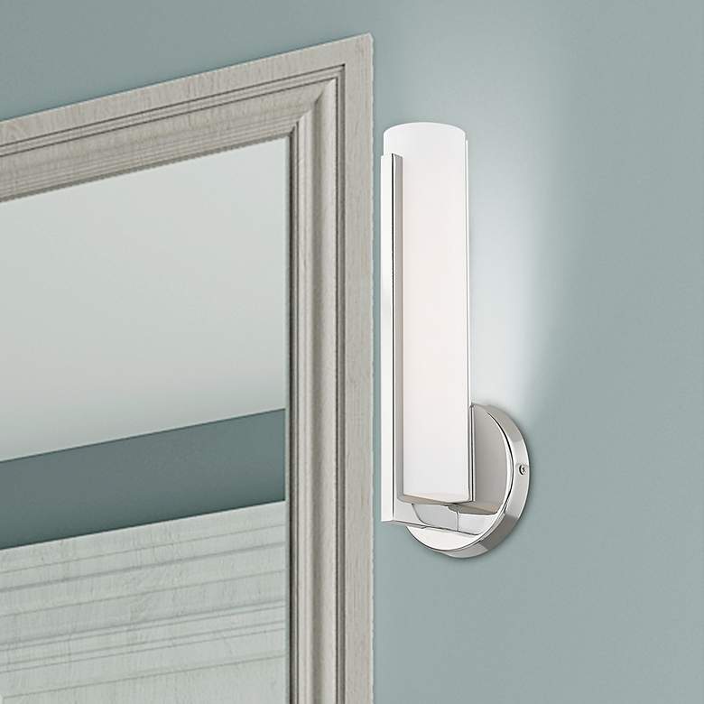 Image 7 Visby 12" High Polished Chrome LED Wall Sconce more views