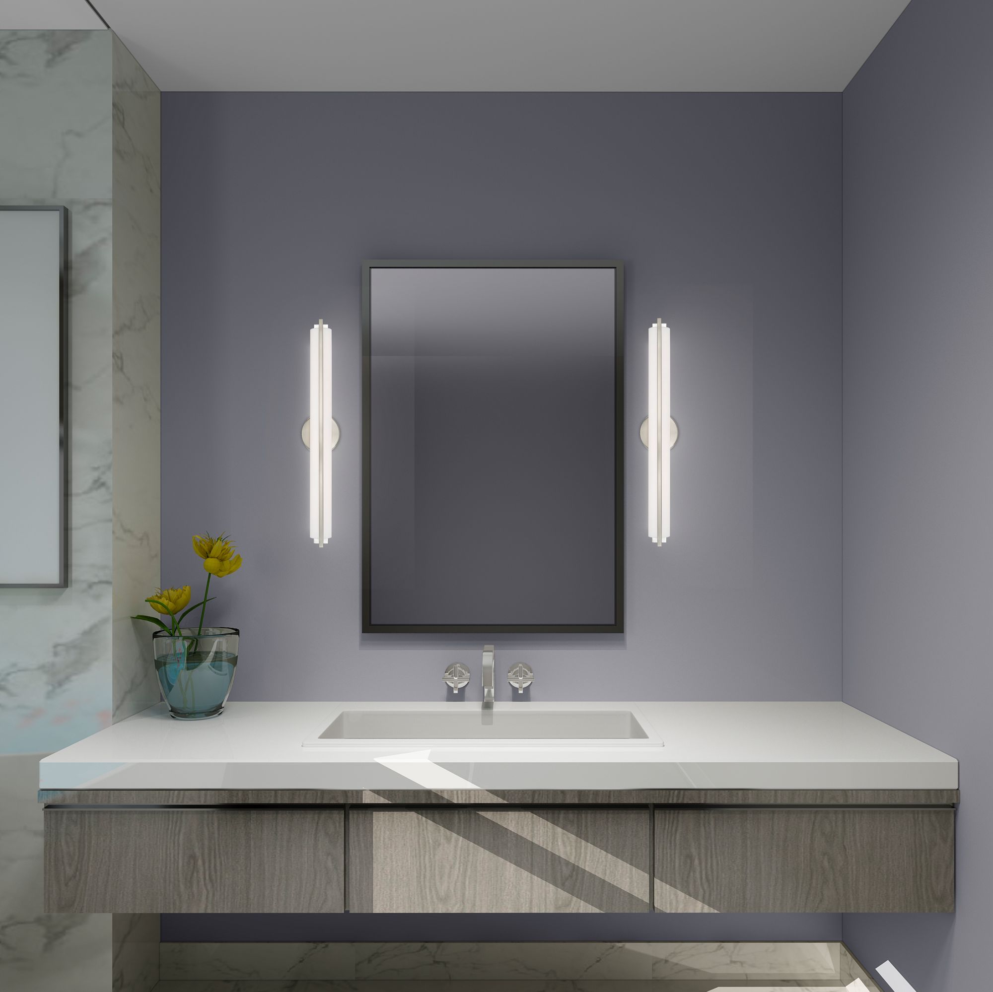 Visby LED Light Brushed Nickel ADA Bath Vanity