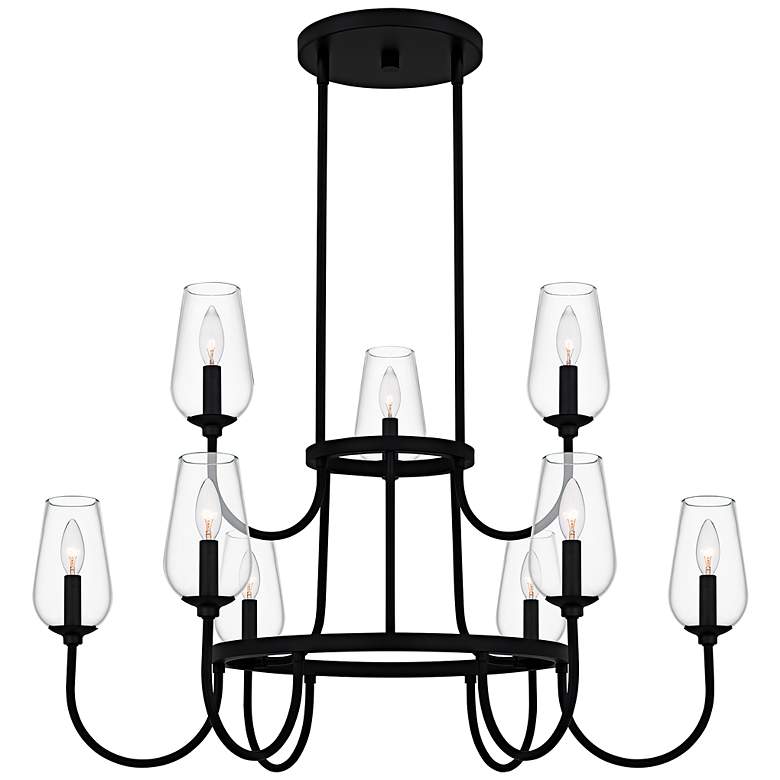Image 1 Viscount 9-Light Matte Black Chandelier