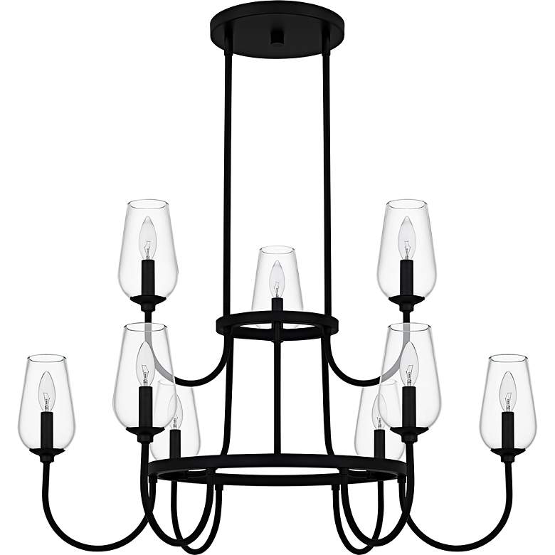 Image 2 Viscount 9-Light Matte Black Chandelier more views