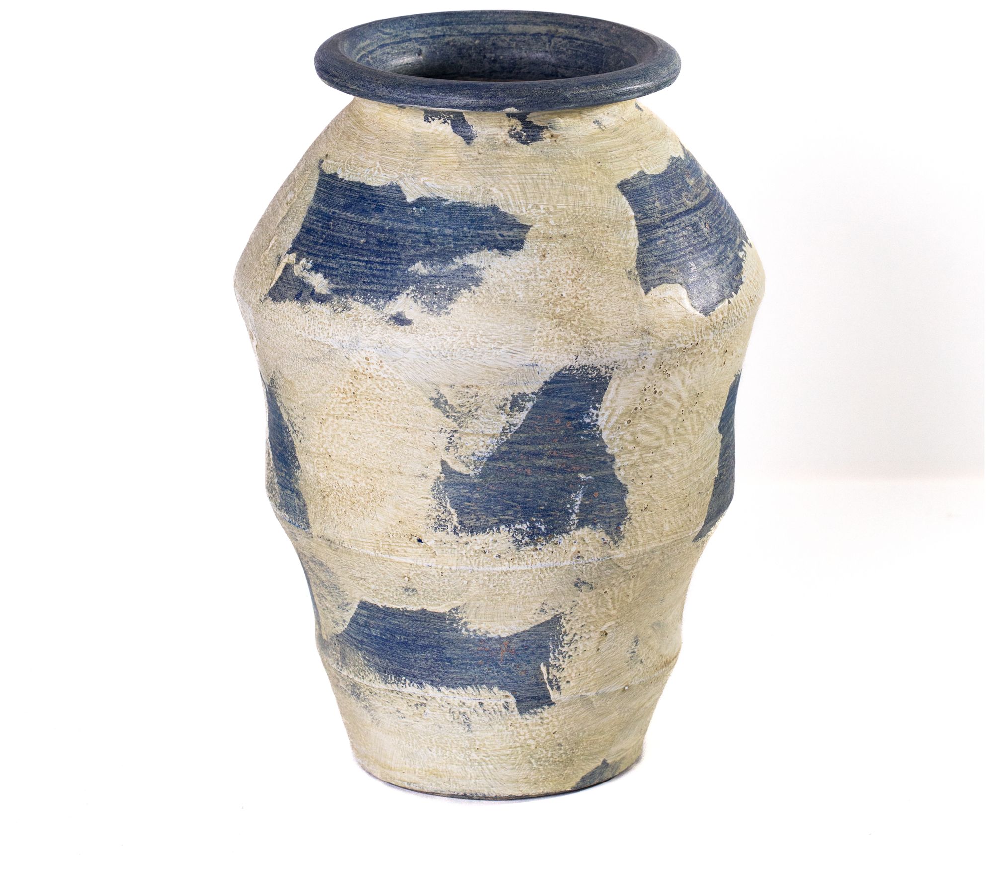 Image 2 Visha Cream and Blue Terracotta Vase more views