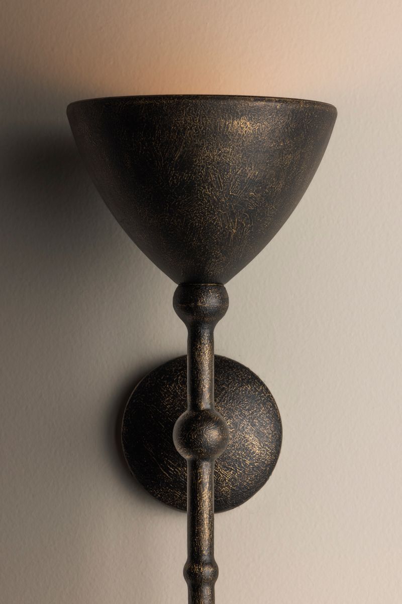 Image 4 Vishal 18 1/2" High Black Patina Gold Wall Sconce more views