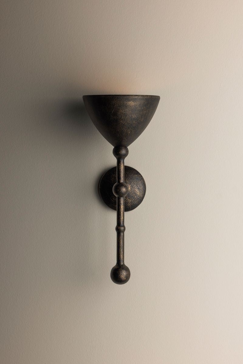 Image 7 Vishal 18 1/2" High Black Patina Gold Wall Sconce more views