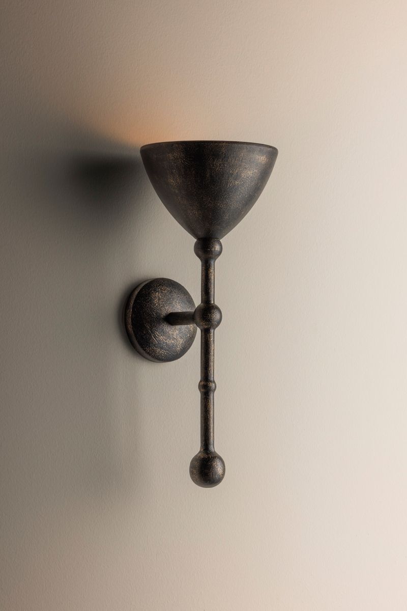 Vishal 18 1/2" High Black Patina Gold Wall Sconce