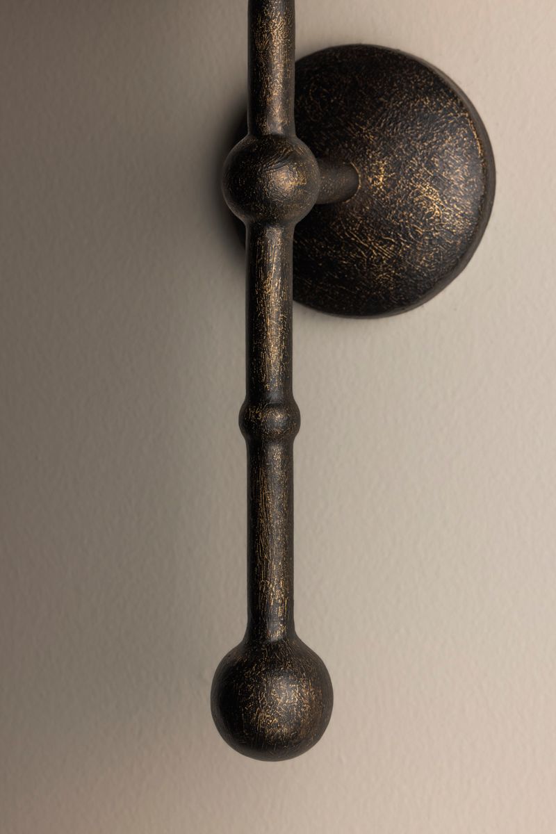 Vishal 18 1/2" High Black Patina Gold Wall Sconce