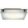 1_Vision 15.75" Wide Brushed Steel Flush Mount w/ Frosted Glass Shade
