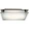 Vision 15.75" Wide Brushed Steel Flush Mount w/ Frosted Glass Shade