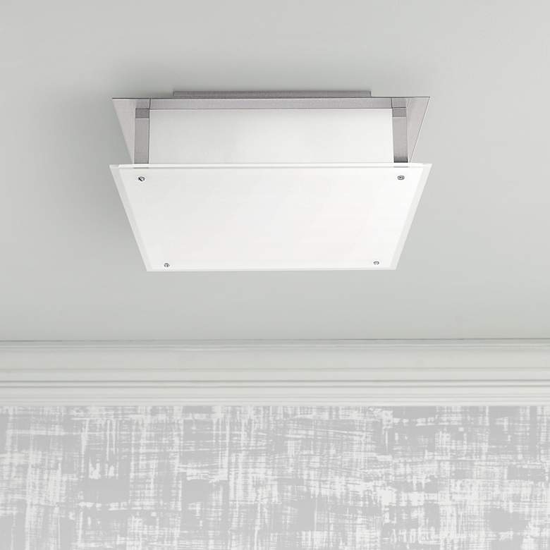 Image 1 Vision 9 1/2" Wide Brushed Steel Ceiling Light