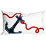 Visions I Anchor Blue White 20" x 12" Indoor-Outdoor Pillow