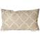 Visions I Crochet Tile White 20" x 12" Indoor-Outdoor Pillow