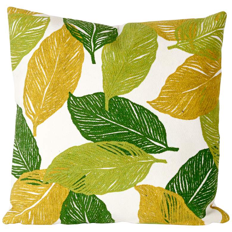 Visions I Mystic Leaf Green 20&quot; Square Indoor-Outdoor Pillow